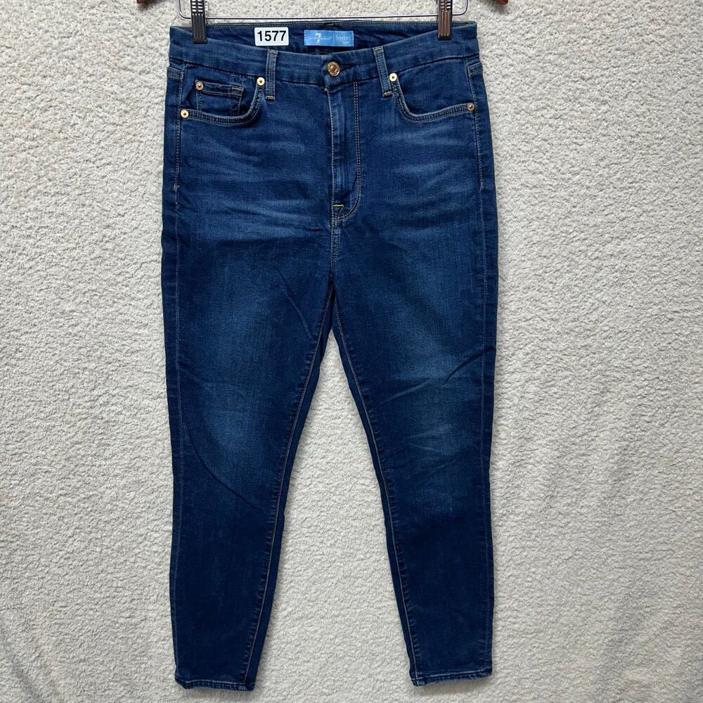 7 For All Mankind Blair High Waist Ankle Skinny Jeans Women’s 29 Dark Wash